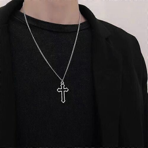 Nouveau Collier Pendentif Croix Personnalité Punk Hip Hop Simple Hommes Et Femmes Colliers Rétro