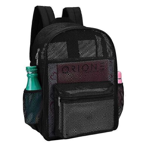 Mode Femmes Sac À Dos Transparent Sac À Dos En Maille Robuste Pour Garçons Et Filles Poids Léger Sac À Dos De Voyage Noir Sac À Bandoulière