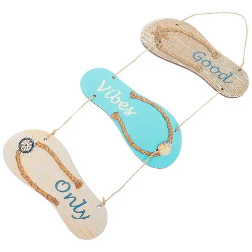 Signe porte plaque nautique plage été pantoufle mur Bienvenue Décor en bois Suspendu ornement Flip Signs Océan côtier Flop Décoration