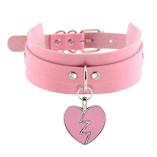 Noir Punk Coeur Ras De Cou Collier Mode Goth Colliers Kawaii Cuir Ras De Cou Femmes Filles Rock Harajuku Emo Gothique Bijoux