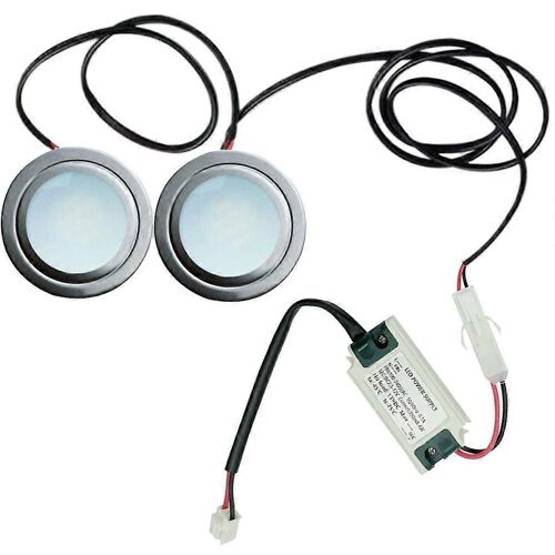 1-Set 50mm Trou Cuisinière Ampoule Surface Lumineuse 64mm Cuisine Fumée Ventilateur Armoire Lumière Échappement de Fumée 20W Équivalent Halogène