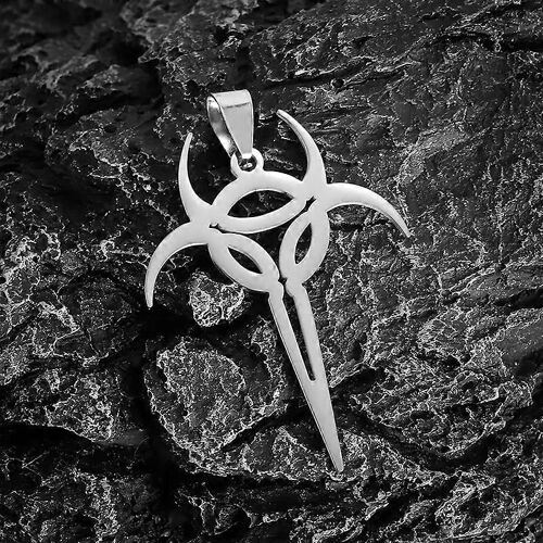 Acier Inoxydable Gothique Mystérieux Fantôme Death Band Symbole Collier Hommes S Punk Tendance Cool Bijoux