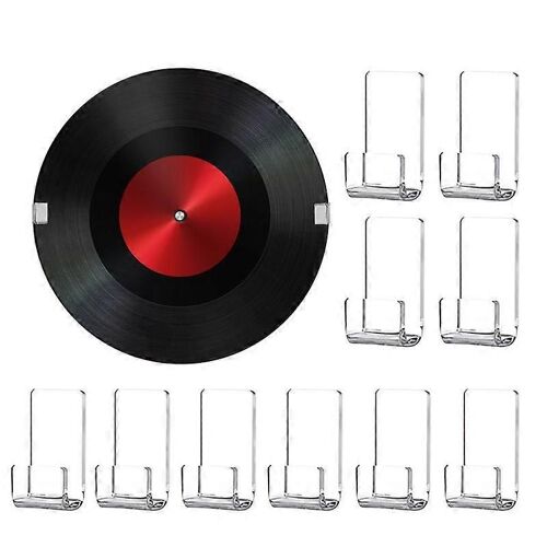 10pc Vinyle Porte-Disque Mural Acrylique Disque Présentoir Étagère Transparent Mural Vinyle Porte-Disques Flottant Album