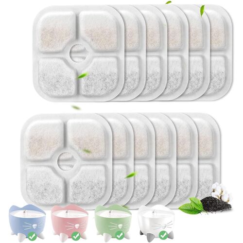 Lot De 16 Filtres Pour Fontaine À Chat De 2,5l,Filtre De Rechange Pour Fontaine À Chat Avec Résine,Charbon Actif,Système De Filtration À Trois Couches Pour Chat