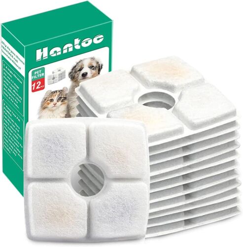 12 Packs Fontaine À Fleur Filtres Pour Chat, Filtres De Rechange Pour Chat Chien Pour 2,5l Fontaine Filtre De Fontaine D'animal Familier Avec La Résine Et Charbon Actif Carré
