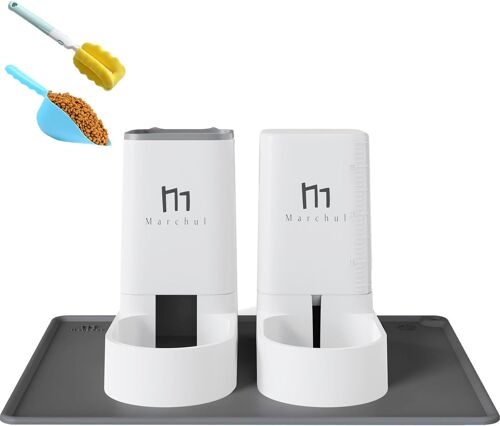 Abreuvoir Et Alimentateur Automatique Pour Chats, Chiens, 3,8 L Avec Distributeur D'eau Et Distributeur Automatique Pour Animaux (Mangeoire + Arrosoir + Tapis)