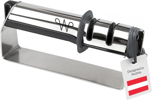 Aiguiseur De Couteaux En Acier Inoxydable Aiguiseur De Couteaux En 3 Étapes Idéal Pour Les Couteaux De Chef & De Cuisine Pour Gauchers & Droitiers Qualité Premium