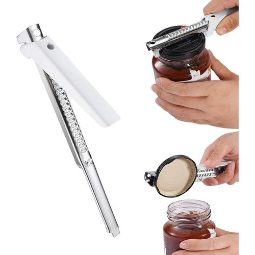 Ouvre-Bocal Sans Effort Pour Arthrite Pour Personnes Âgées,Décapsuleur Antidérapant,Décapsuleur Multifonctionnel,Pour Mains Faibles Et Seniors (Blanc)