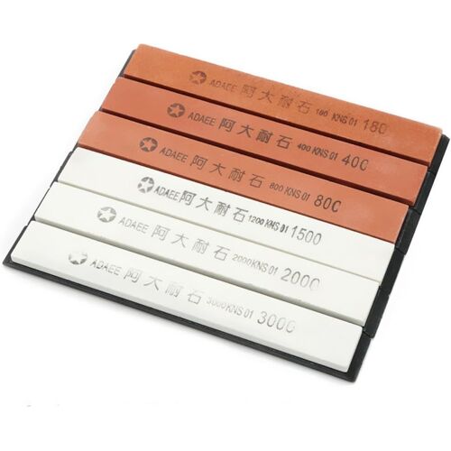 Meimie-Sky D'onde De 6 Pcs. Meule À Aiguiser Pierre À Aiguiser Grinder 180 # 400 # 800 # 1500 # 2000 # 3000 # Aiguiseur Avec Antidérapant Ferme