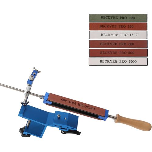 Professional Knife Sharpener, Pierre À Aiguiser Les Couteaux Avec Un Système De Serrage Rapide Et Un Système D'Aiguisage À Angle Fixe Polyvalent Avec 6 Pierres À Aiguiser