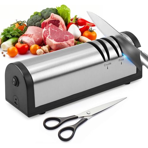 Subzonal-Aiguiseur De Couteaux Électrique Aiguiseur De Couteaux Électrique Rechargeable En Acier Inoxydable Aiguisage Et Polissage En 2 Étapes Aiguiseur De Couteaux Outil Réparation Restauration Poli