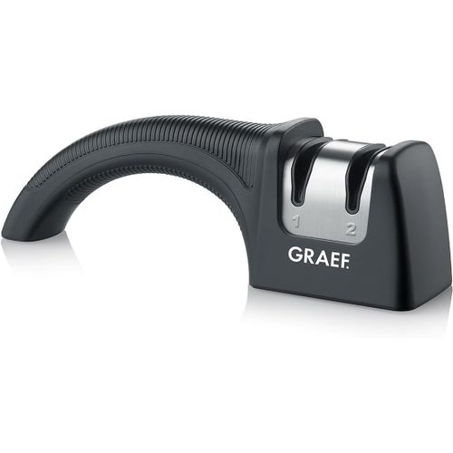 Graef Aiguiseur De Couteaux Maueller Pronto Noir Avec Technologie D'Aiguisage Crisscross, Meules Diamantées, Faible Enlèvement De Matière