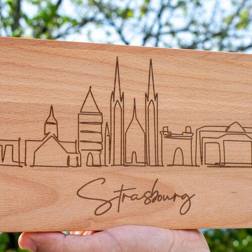 Planche À Découper En Bois Ville De Strasbourg - Planches De Cuisine Pour Fromage Charcuterie - Idée Cadeau Anniversaire, Retraite, Fête Des Pères, Fêtes Des Grands-Pères - Haute Qualité