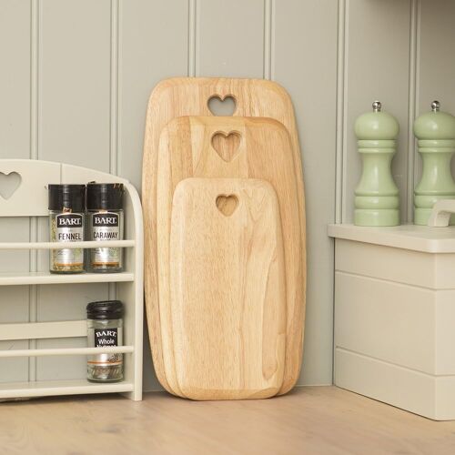 Woodware T & G Colonial Rectangular Board Heart Hevea Medium