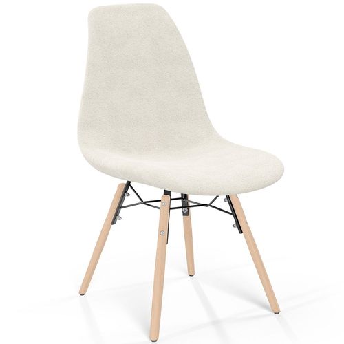 Chaise De Salle À Manger Scandinave Rembourrée En Bouclé ¿ Salle À Manger Ou Bureau - Lumi Blanc