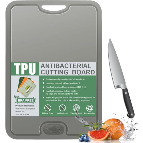 Tianyi-Planche À Découper Flexible Avec Rainures À Jus, Planches À Découper En Tpu Flexible Résistant Aux Rayures, Planche De Cuisine, Sans Bpa, Passe Au Lave-Vaisselle, Antidérapante