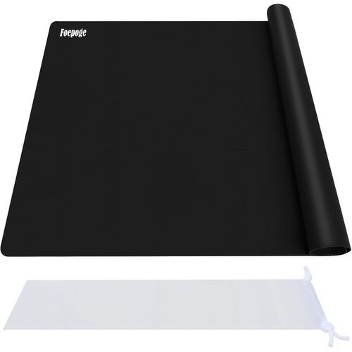 Tianyi-Grand 71x51 Cm Tapis En Silicone Pour Resine Epoxy, Résistant À La Chaleur Antidérapant, Antiadhésif Tapis De Table Silicone Pour Travaux Manuels, Moulage De Bijoux, Noir
