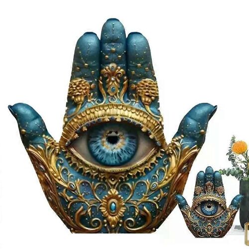 Evil Eye Hand Decor Palm Sculpture Evil Eye Hands Sculpture décorative Home Decor Statue Figurine ornement pour étagère Bureau