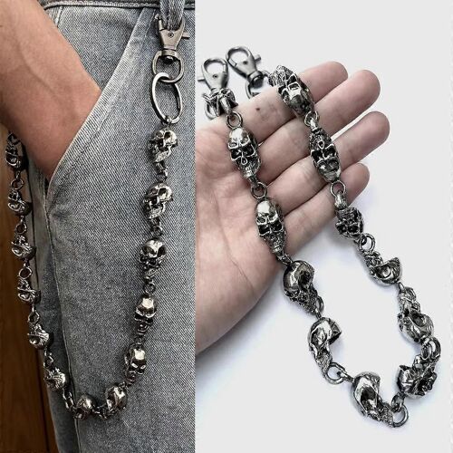 Slim Heavy Waist Chain Hommes Crâne Porte-clés Portefeuille Chaîne Gothique Biker Accessoires de mode