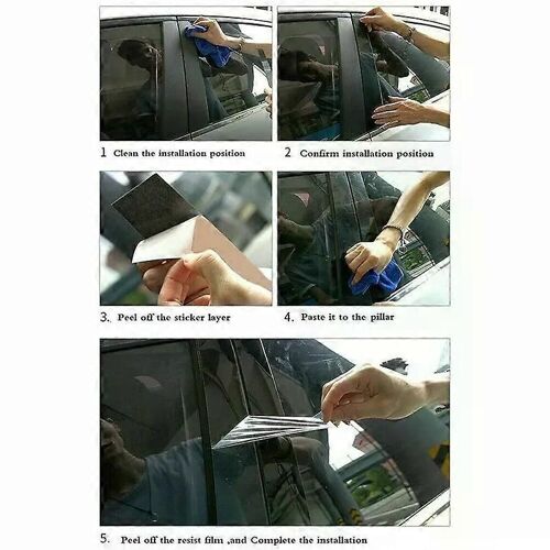 6pcs Poteaux De Pilier Noir Brillant Adapté Pour Chevrolet Impala 2014 2015 Couvercle De Fenêtre Moulure Garniture De Porte Décor