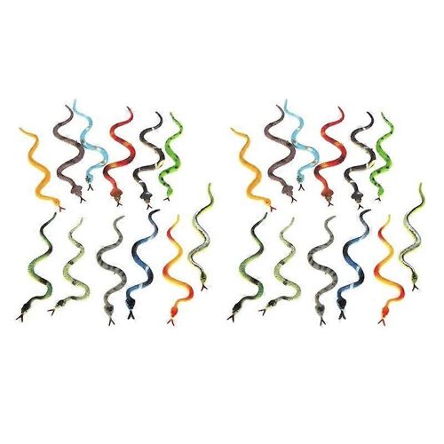 Plastique Reptile Animal Serpent Modèle Jouet 24pcs Multicolore