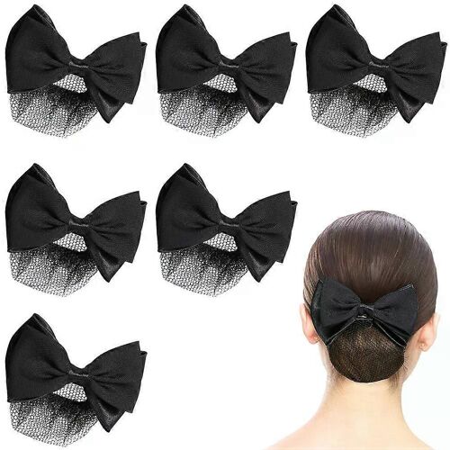 6pcs chignon cheveux filet femmes filets à cheveux chignon couverture arc chignon cheveux filet épingles à cheveux outils de coiffure soins de santé pince à cheveux noir
