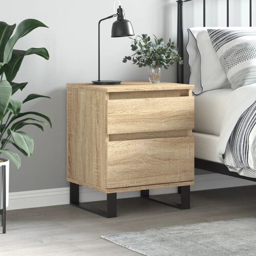 vidaXL Table de chevet ch¿ºne sonoma 40x35x50 cm bois d¡¯ing¿¿nierie