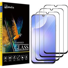 KAL-Verre Trempé Compatible Pour Xiaomi Redmi Note 7 [3 Pièces] Film Protection Écran Per Xiaomi Redmi Note 7 [Couverture Complète] Hd Sans Bulles [9H Dureté] Verre Trempé Protecteur Vitre, Noir