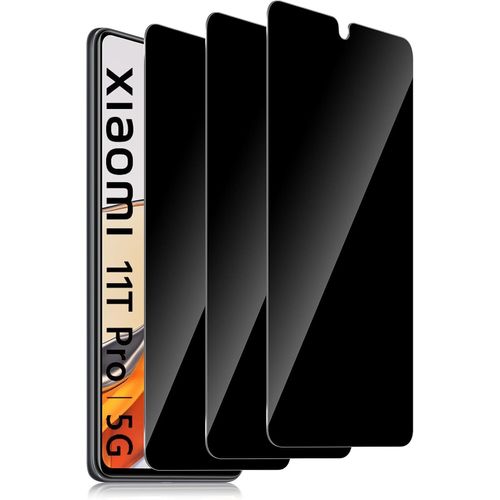 Kal-Pièces Verre Trempé Anti-Espion Pour Xiaomi 11t/11t Pro, Dureté 9h Couverture Complète Anti-Spy Anti-Trace Privacy Protecteur, Film Protection Écran De Confidentialité