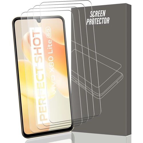 4 Pi¿¿ces Verre Tremp¿¿ pour Vivo X80 Lite 5G Protection d'¿¿cran, Duret¿¿ 9H Glass Anti Rayures - HD Ultra Transparent, film Verre protection Vivo X80 Lite 5G