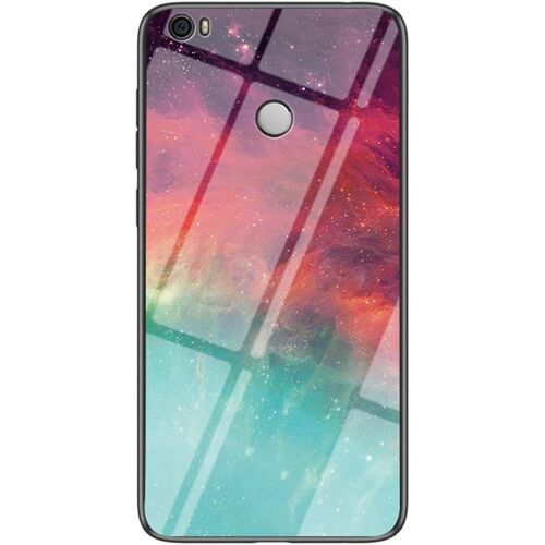 KAL-Coque Pour Xiaomi Mi Max [Avec Film De Protection Écran],Coque Avec Revêtement Arrière En Verre Trempé Avec Motif Ciel Étoilé+ Tpu Silicone Souple Anti Choc Case Cover (Couleur Starry Sky)