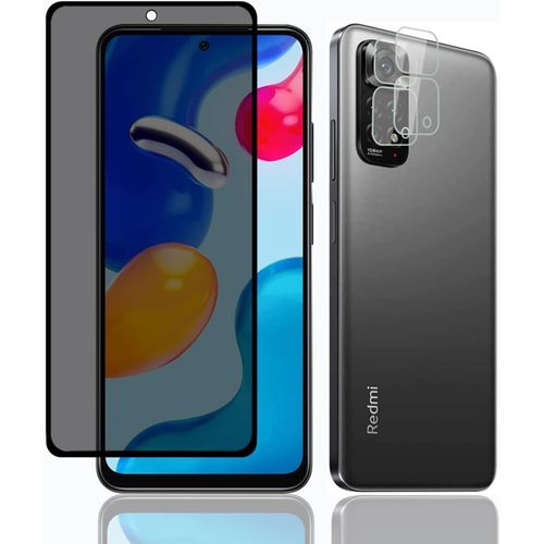 Protecteur Verre Trempé Confidentialité 9h Pour Xiaomi Redmi Note 11 / Note 11s + 2 Verres Trempés Objectif Caméra - Anti¿Espion, Haute Sensibilité, Sans Effet Flash