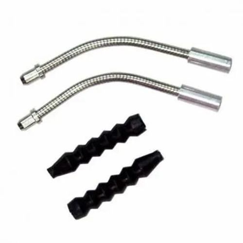 Tuyaux Inox Flexibles + Soufflets Pour Frein Av & Ar V-Brake - Maxxus - Mixte