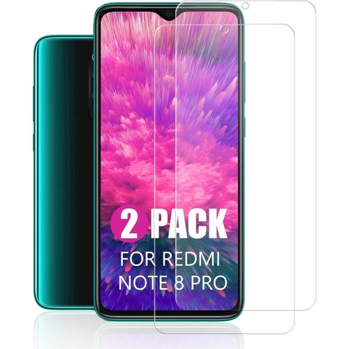 Kal-Xiaomi Redmi Note 8 Pro Verre Trempé Pour Redmi Note 8 Pro, (Lot De 2) Film De Verre 2,5d À Bords Arrondis, Anti-Rayures, Anti-Traces De Doigts, Sans Bulles