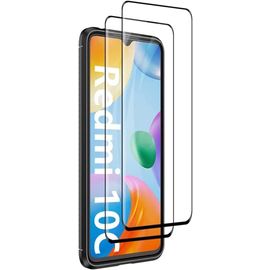 Kal-Lot De 2 Films Protecteurs D'écran Complets Compatibles Pour Xiaomi Redmi 10c, Verre Trempé, Dureté 9h, Sans Bulles, Anti-Rayures