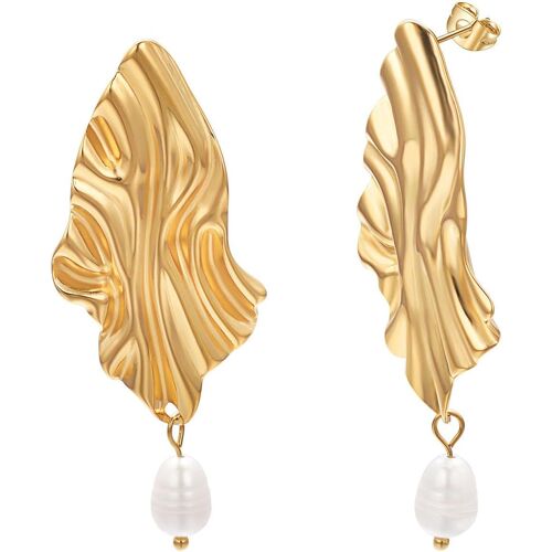 Vissen Boucles D'oreilles Baroque Perle Blanche Longues Pendantes Femme Boucles Oreilles Plaqué Or Argent Piercing Chic Bijoux Cadeau