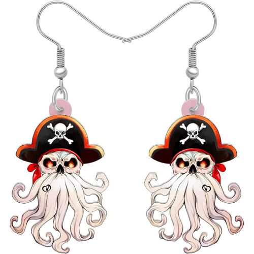 Kal-Halloween Pirate Tête De Mort Boucles D'oreilles Crossbones Bijoux Pour Femme Fille Skull Accessoire Charms