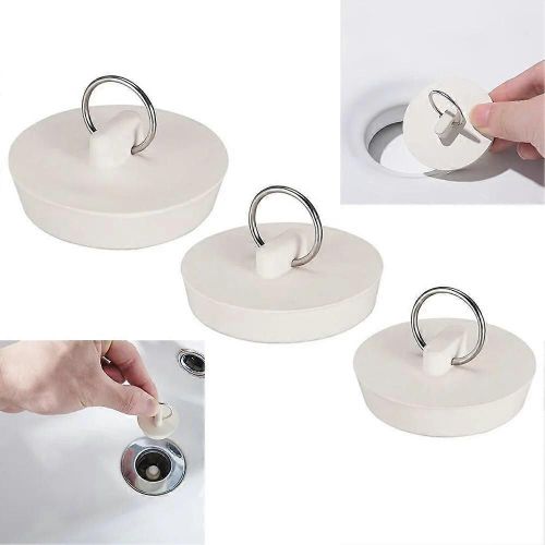 3pcs / Set 43mm / 47mm / 51mm Bouchon De Vidange En Caoutchouc Baignoire Baignoire Évier Bouchon D'eau Salle De Bain Salle De Bain Évier De Cuisine Bouchon Anti-Fuite Outil De Salle De Bain