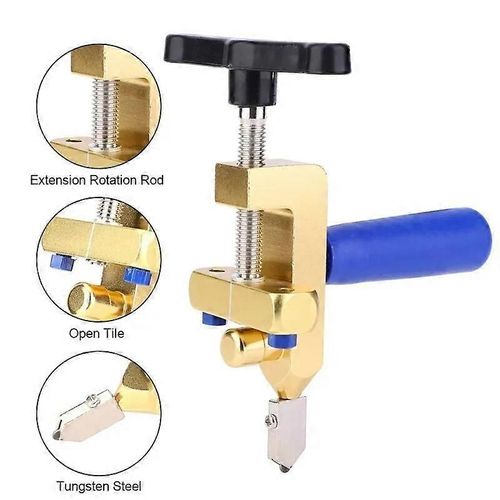 Coupe-carreaux en vitrocéramique 2 en 1 avec roue à couteau Coupe-rouleau diamanté Machine de découpe Ouvre-roche Outils de rupture Accessoires