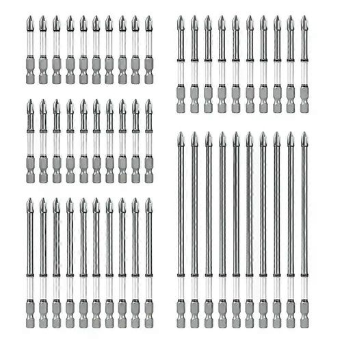 10Pcs 50/65/75/100/150mm PH2 Jeu de tournevis cruciforme S2 Acier avec pointe magnétique pour tournevis électrique Perceuse Visseuse à percussion