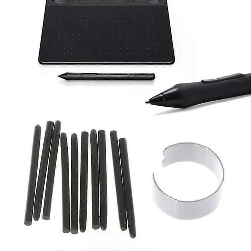Plumes de stylo de dessin graphique pour Wacom Intuos Bamboo Graphire Tablet Stylus Stylos numériques Paquet de 10 - Noir