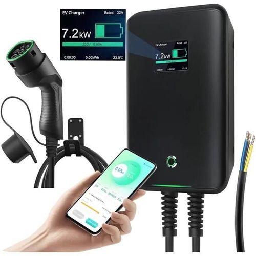 astoneves 32A Wallbox EV 7kW Single Phase Charging Station for Electric Cars with Type 2 Connector for Electric Vehicle Complies wit