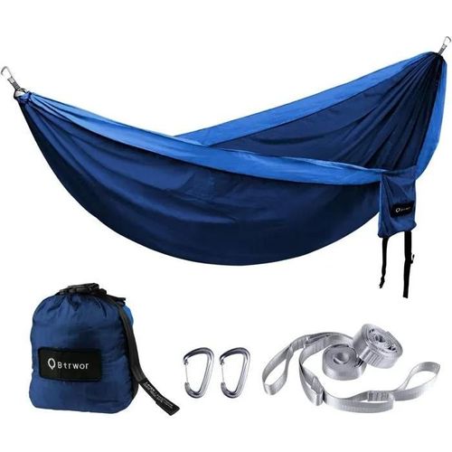Btrwor Hamac D'exterieur Pour 2 Personnes Charge Maximale De 300 Kg Hamac 2 Places Avec Set De Fixation Ultra-Leger Nylon Camp