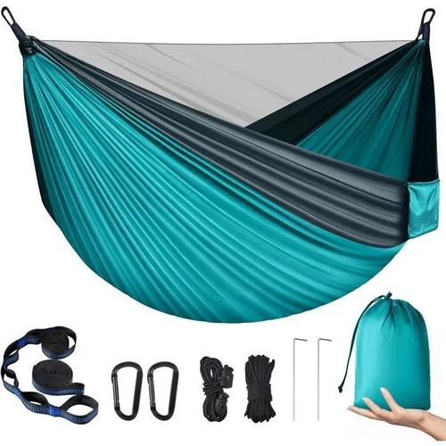 Physen Hamac De Camping Avec Moustiquaire, Hamac D'exterieur 2 Personnes,300 Kg Capacite De Charge Hamac, Ultra-Leger Nylon A Parach