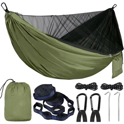 Pqetbv Hamac D'exterieur Camping, Hamac De Voyage 2 Personnes, Convient Au Camping En Plein Air(270 X 140 Cm)
