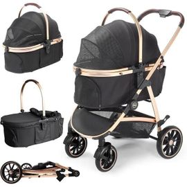 Daistern Poussette Pour Chien 4 En 1, Jusqu'a 25 Kg,Pliable Cadre En Aluminium Anodise A 100, Incluant Un Matelas En Tissu Oxford A