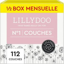 Couches Lillydoo Douces Pour La Peau,Taille 1 2-5 Kg,Lot De 4 Paquets 112 Couches