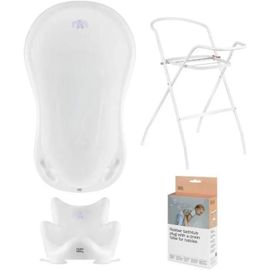 Baignoire Pour Bébé - Hylat - Certifié Tüv, Sans Bpa - Ensemble De 4 Pièces - Yeti: Blanco - Collection Lite - Fabriqué Dans L'ue