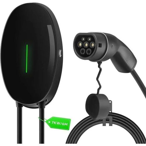 Wissenergy Electric Vehicle Charging Station 7.4kw Wall Charger, Single Phase Charging Cable 32a 6m Type 2 With Standard Plug Iec 62