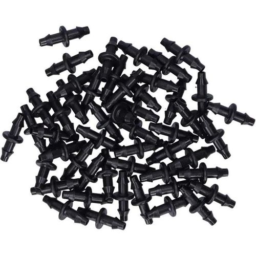 Deror 100 pieces 47 connecteur de Tuyau 2 Voies connecteur d'irrigation Goutte a Goutte raccord Accessoires d'irrigation de Jardin